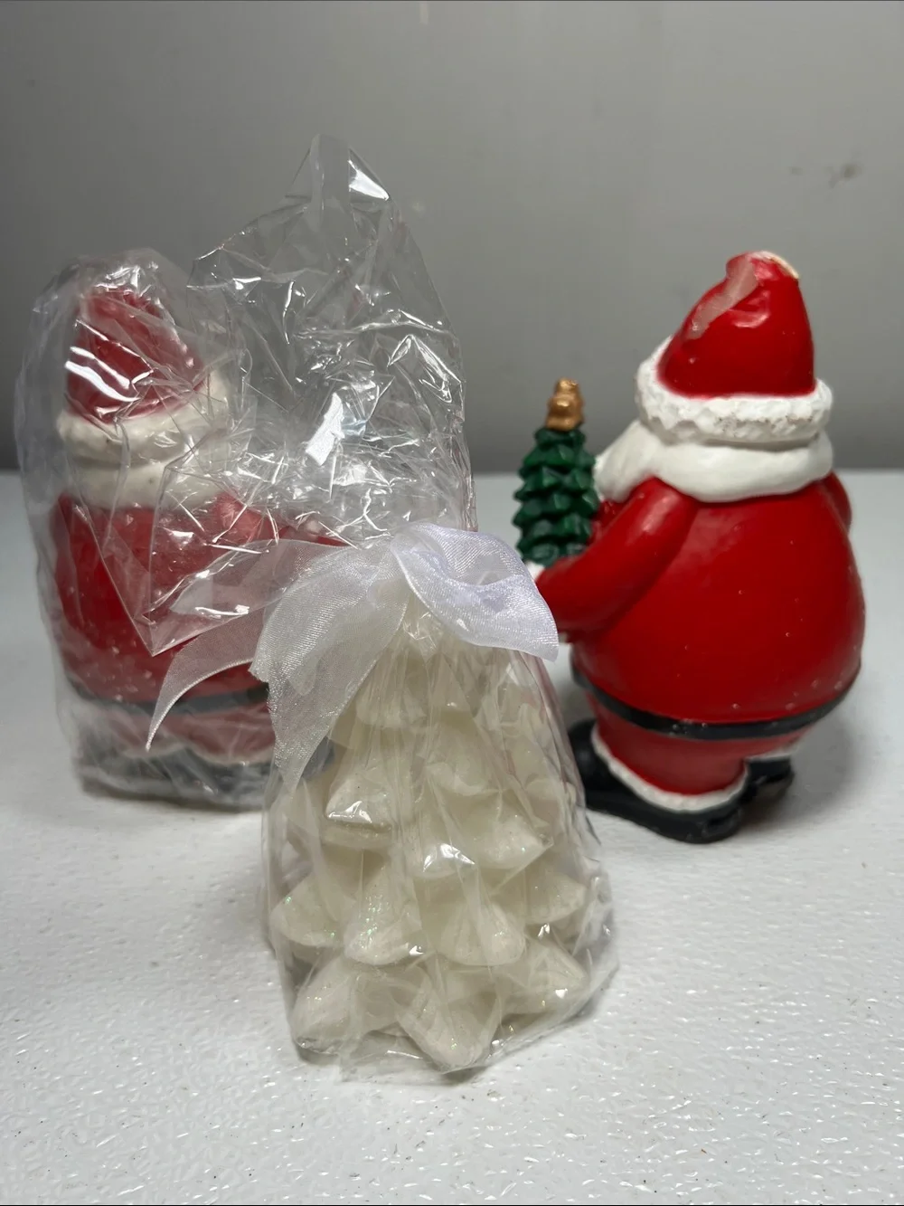 Vintage Santa Figurine Candles and Tree Candle - New